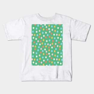 Festive confetti circles pattern in green Kids T-Shirt